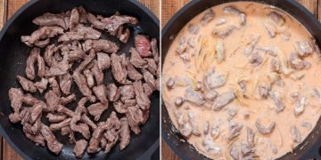 Бефстроганов с грибами