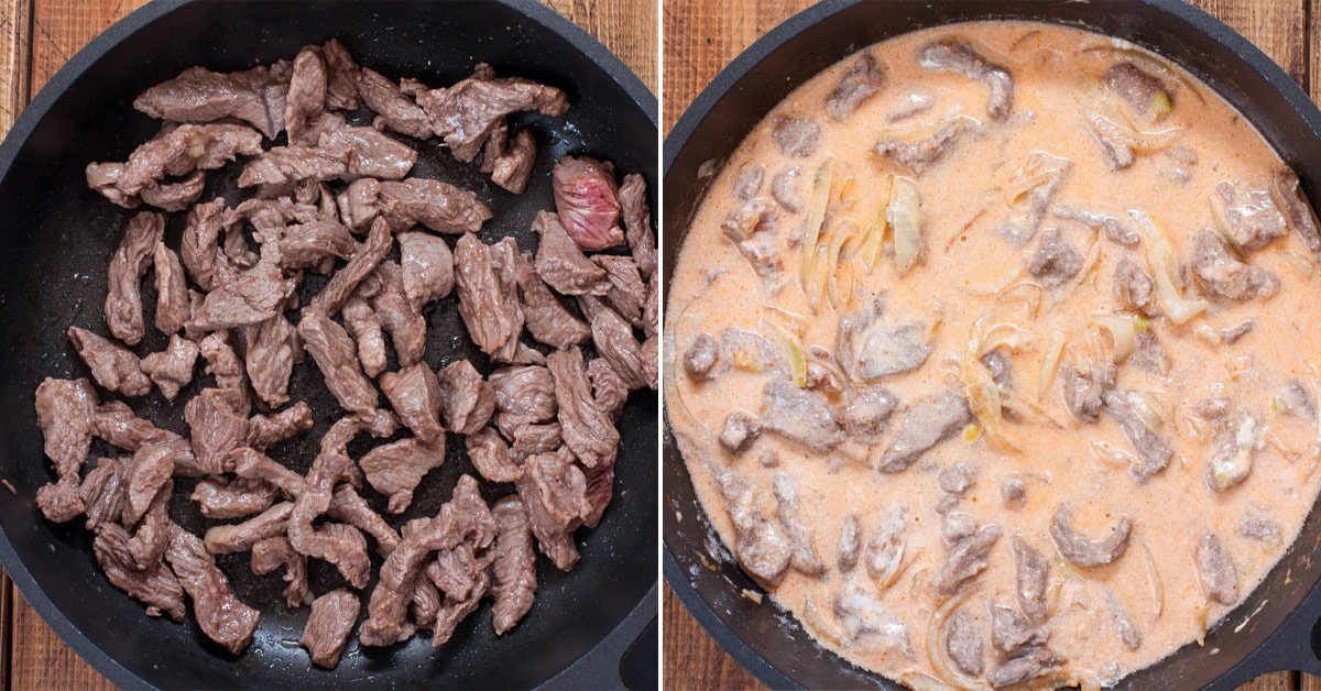 Бефстроганов с грибами