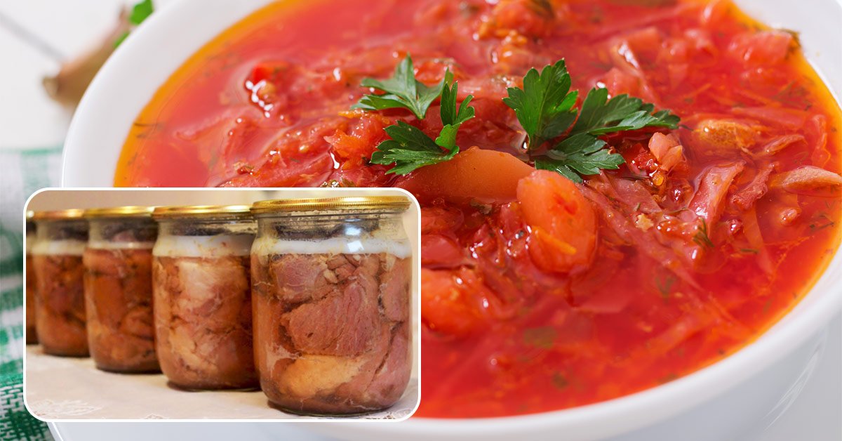 Борщ с тушенкой