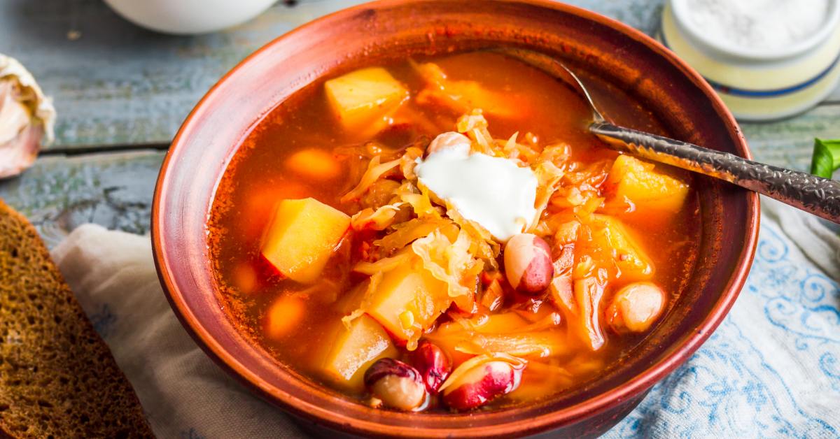 Борщ со сметаной