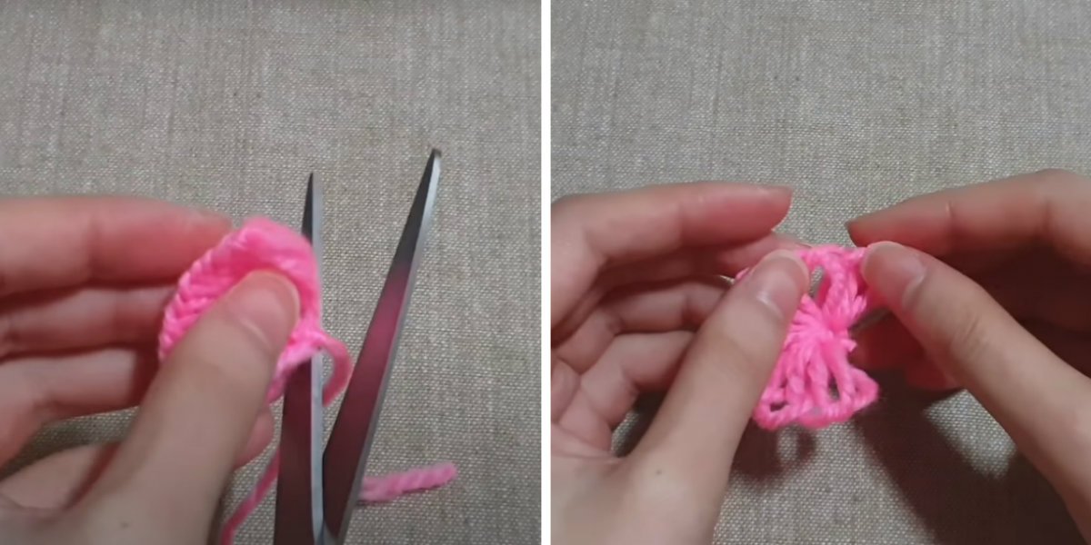 цветок из пряжи