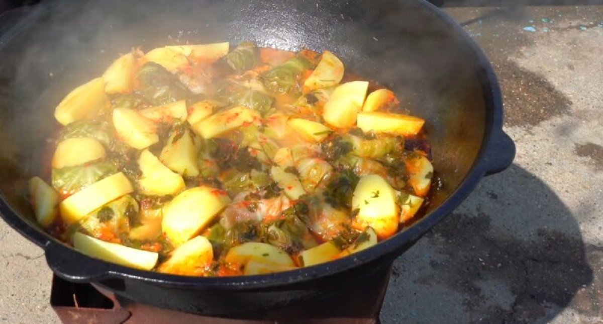голубцы с картошкой в казане