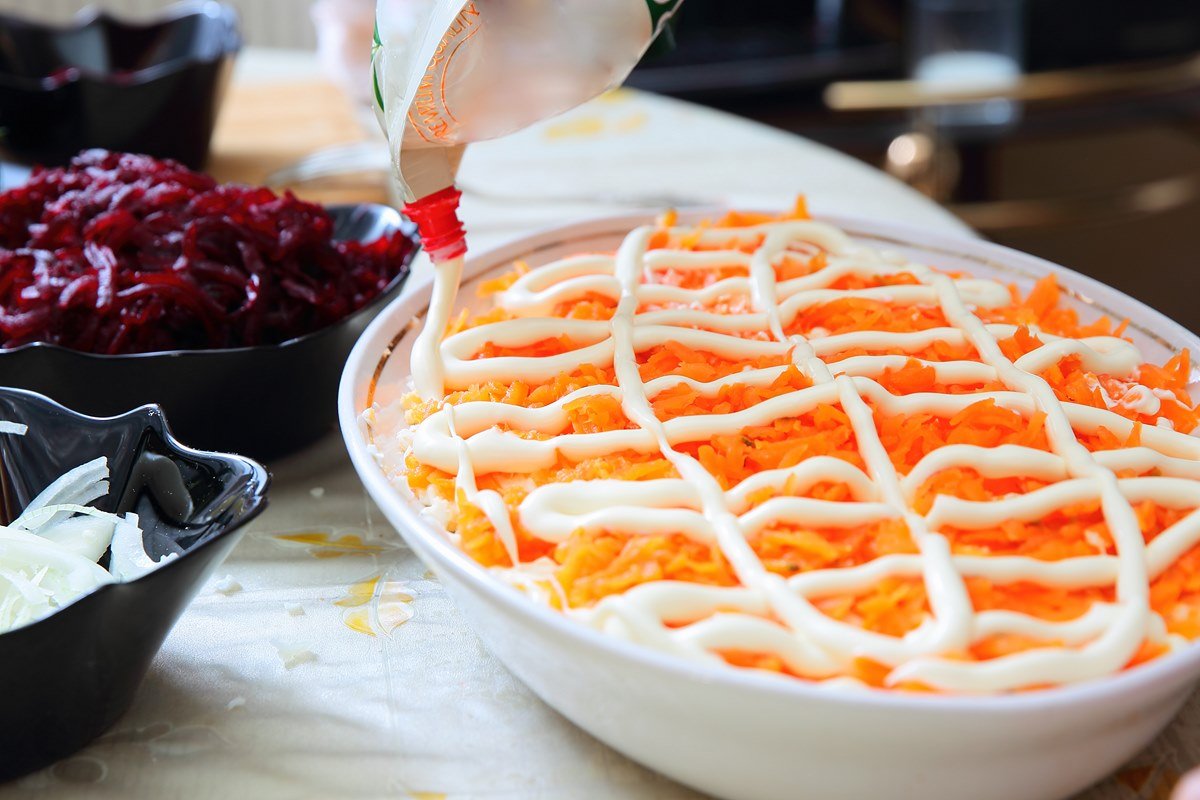 красивая подача салата