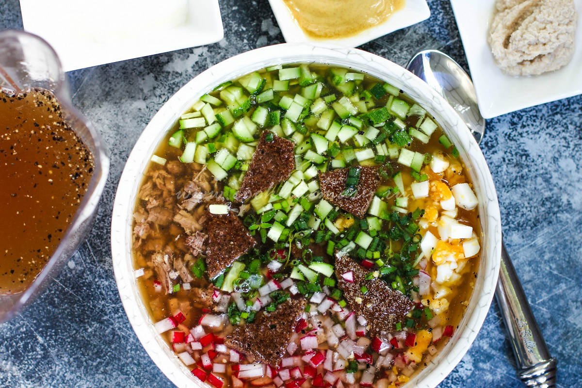 как приготовить окрошку с зеленью