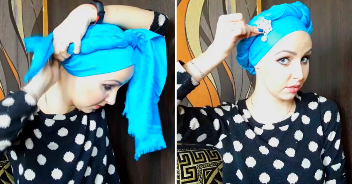 как завязать платок на голове