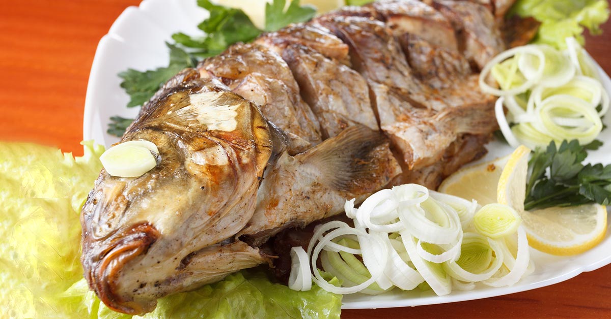 карп в духовке