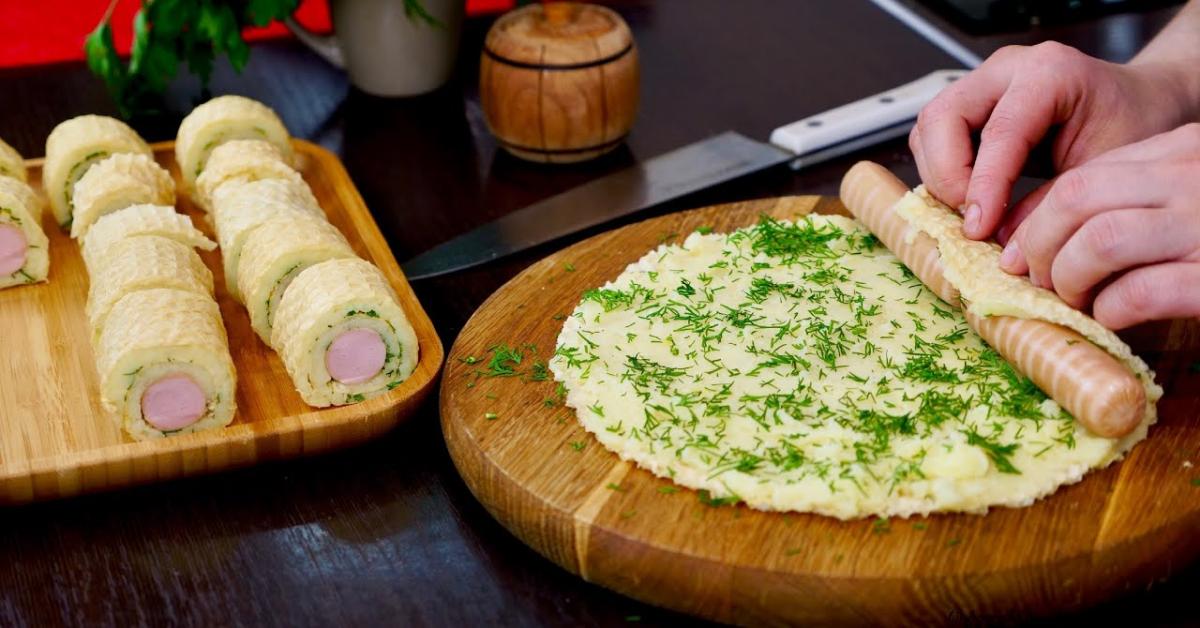 Картофель с сосисками