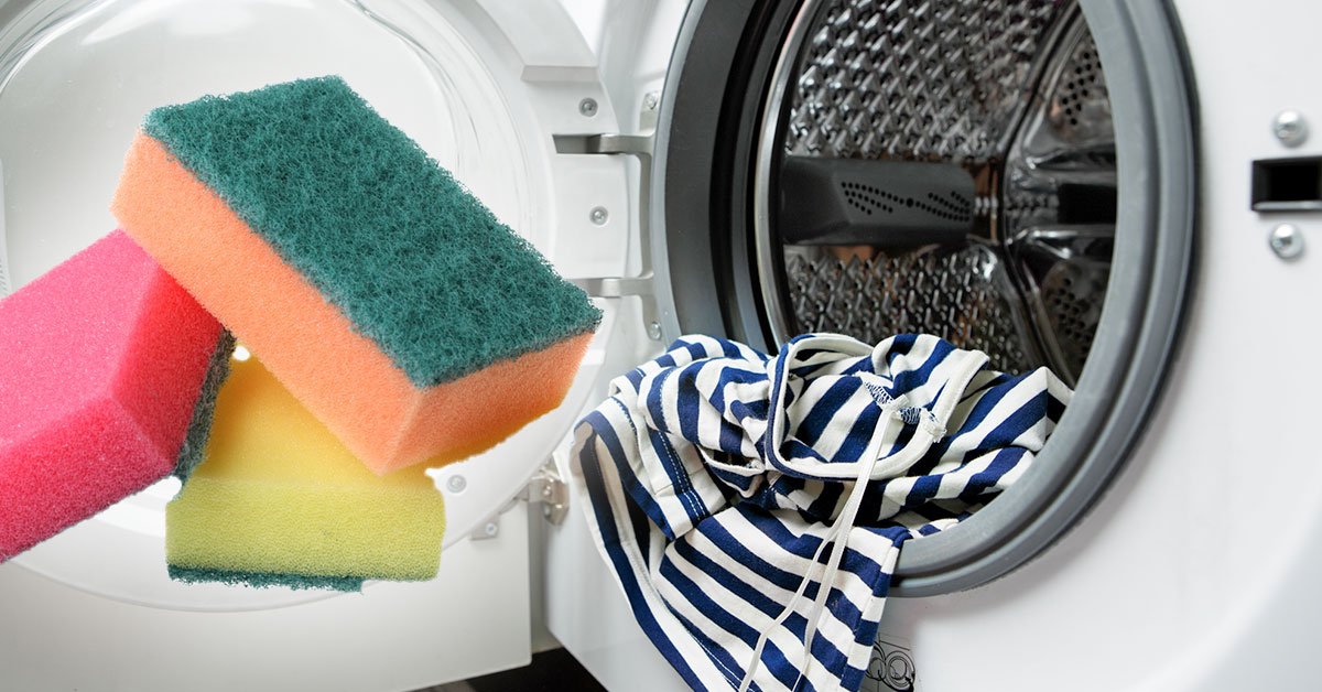 кухонная губка в стиральной машине