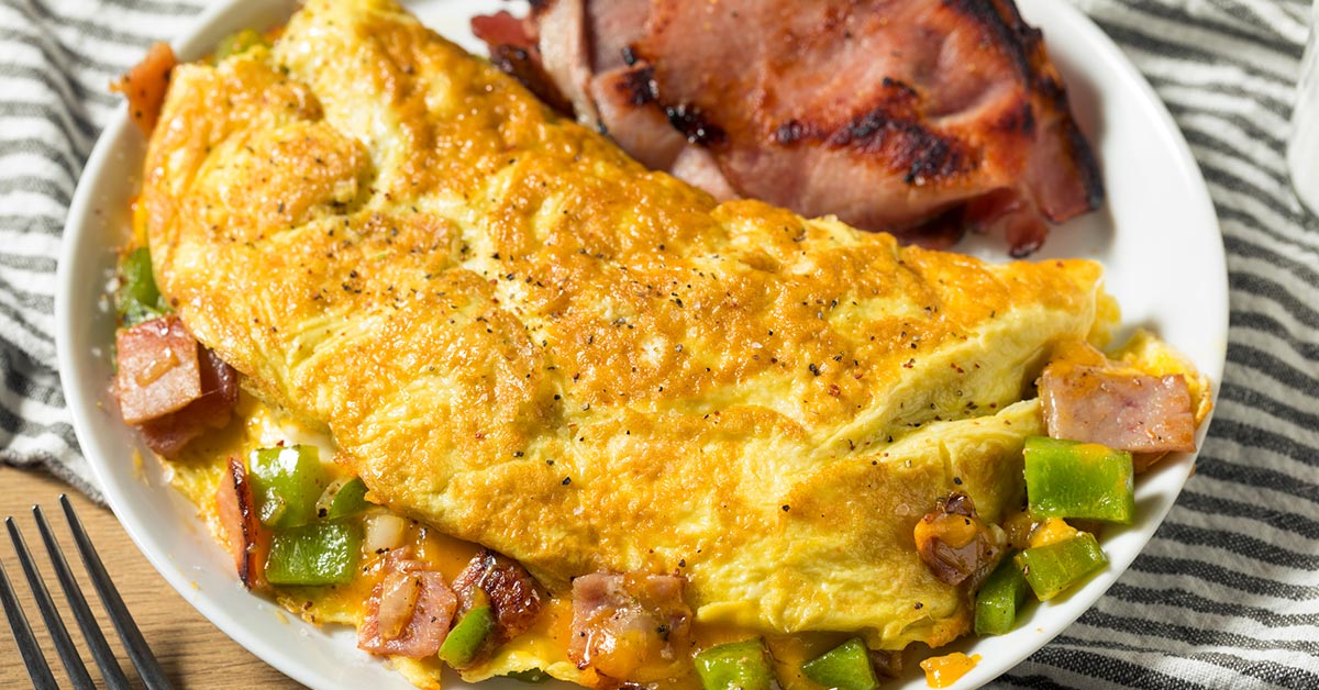 омлет с ветчиной и сыром