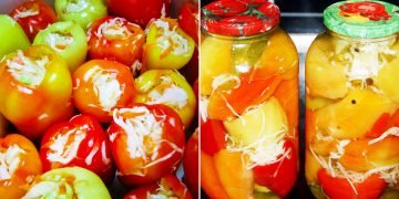 Перец, фаршированный капустой