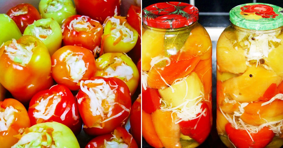 Перец, фаршированный капустой