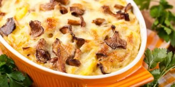 рецепт картофельной запеканки с грибами и фаршем