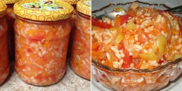 Рисовый салат на зиму