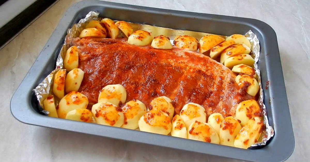 запеченные свиные ребра