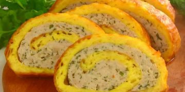 Сырный рулет с курицей
