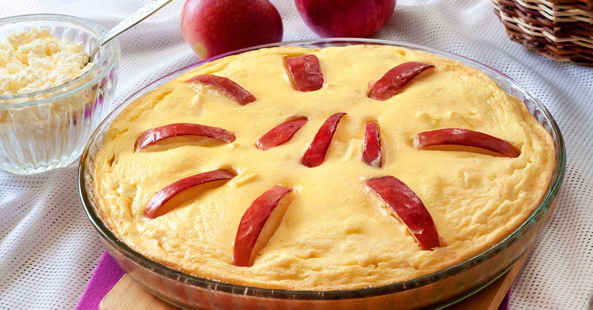 творожная запеканка с яблоком