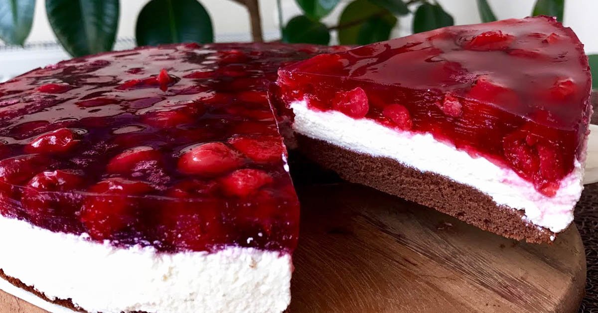 творожный торт с вишнями